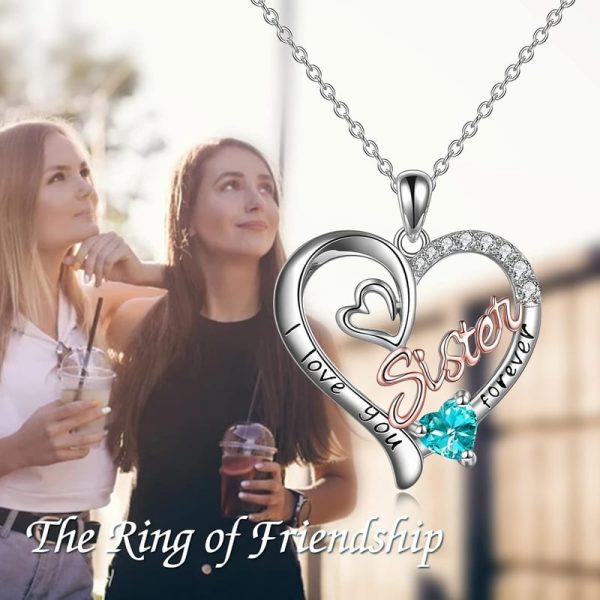 Best 925 Silver Sister Necklace - Birthstone Jewelry Gift - Image 3