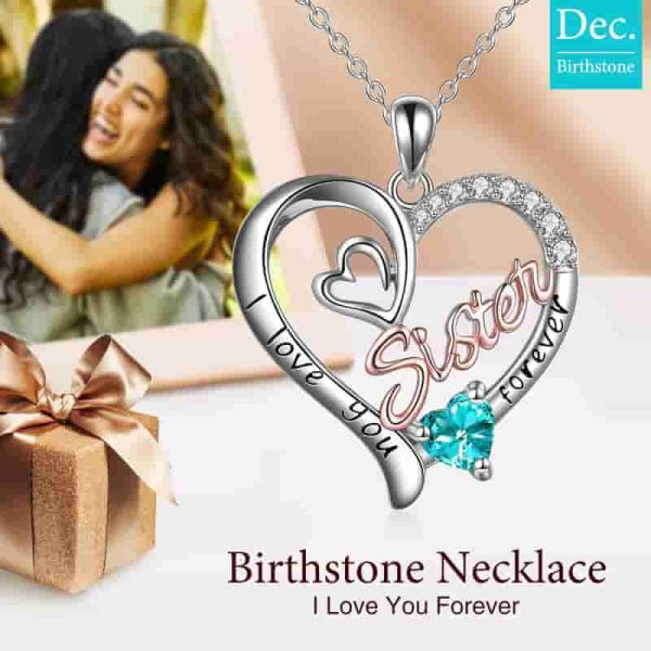 Best 925 Silver Sister Necklace - Birthstone Jewelry Gift - Image 4
