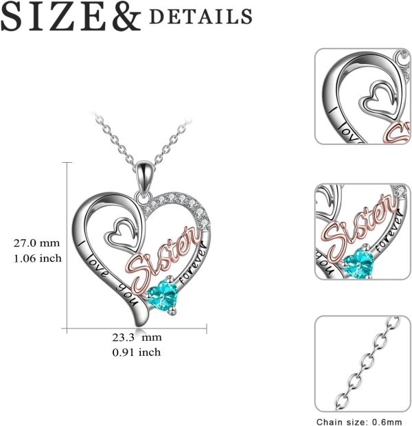 Best 925 Silver Sister Necklace - Birthstone Jewelry Gift - Image 5