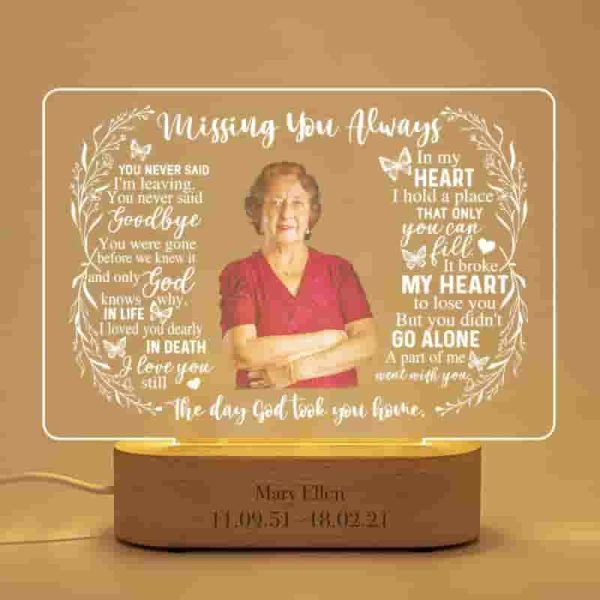 Best Personalized Memorial Light For Loss Of Mom - Custom Photo Frame