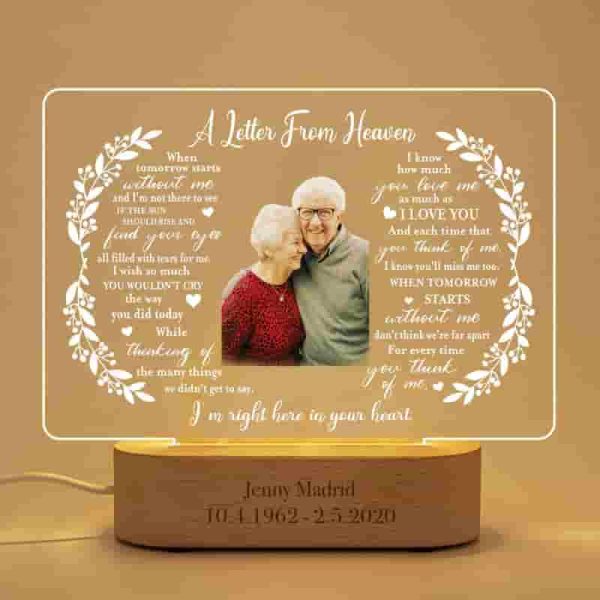 Best Personalized Memorial Light For Loss Of Mom - Custom Photo Frame - Image 2