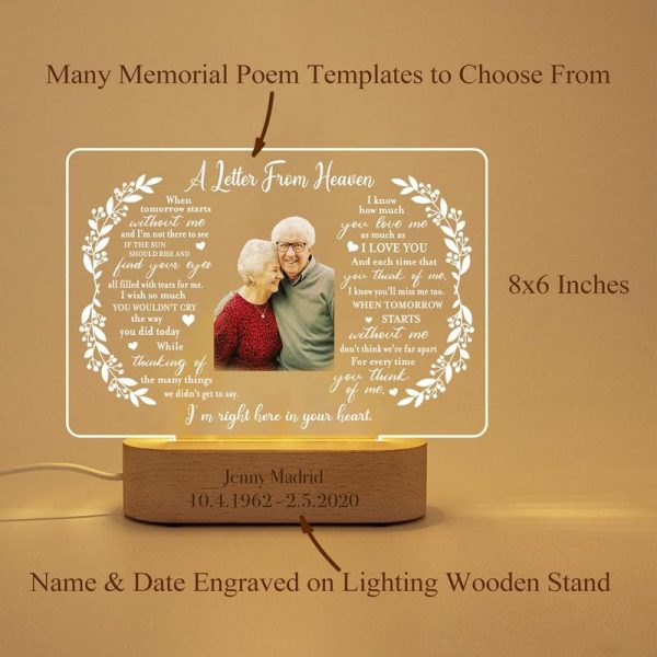 Best Personalized Memorial Light For Loss Of Mom - Custom Photo Frame - Image 4