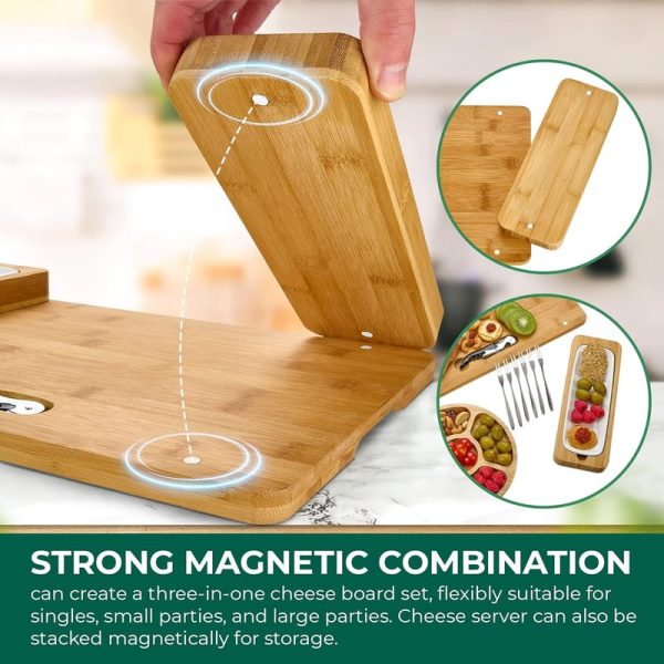 Best Bamboo Charcuterie Board Gift Set With Cutlery & Trays - Image 3