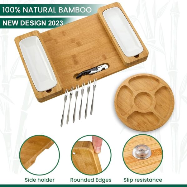 Best Bamboo Charcuterie Board Gift Set With Cutlery & Trays - Image 5