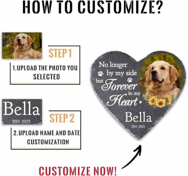 Personalized Dog Memorial Stone - Pet Sympathy Gift, Custom Grave Marker - Image 2