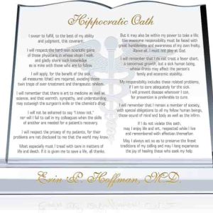 Best Personalized Hippocratic Oath Gift For Doctors - 12"