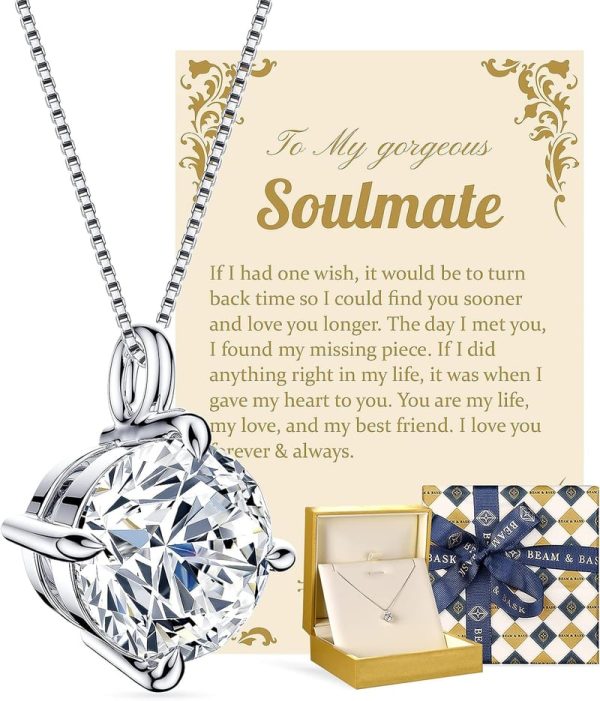 Best Moissanite Pendant Necklace For Wife Or Girlfriend - Sterling Silver