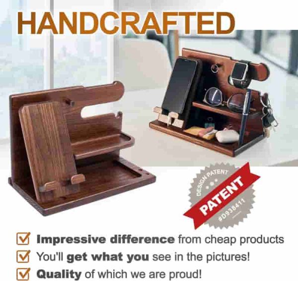 Top Men's Wood Phone Docking Station - Best Gift For Him - Image 2