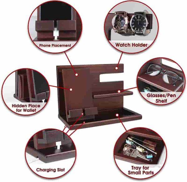 Best Wooden Phone Docking Station For Men - Personalized Gift - Image 3