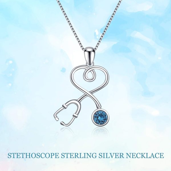 Aoboco Stethoscope Necklace, Birthstone Medical Jewelry - Graduation Gift - Image 5