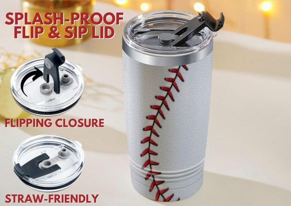 Personalized Baseball Gifts - 20oz Tumbler For Players & Coaches - Image 6