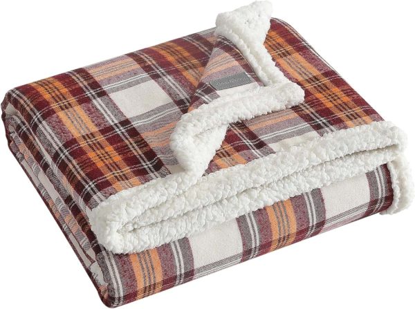 Eddie Bauer Soft Reversible Sherpa Fleece Blanket - Image 2