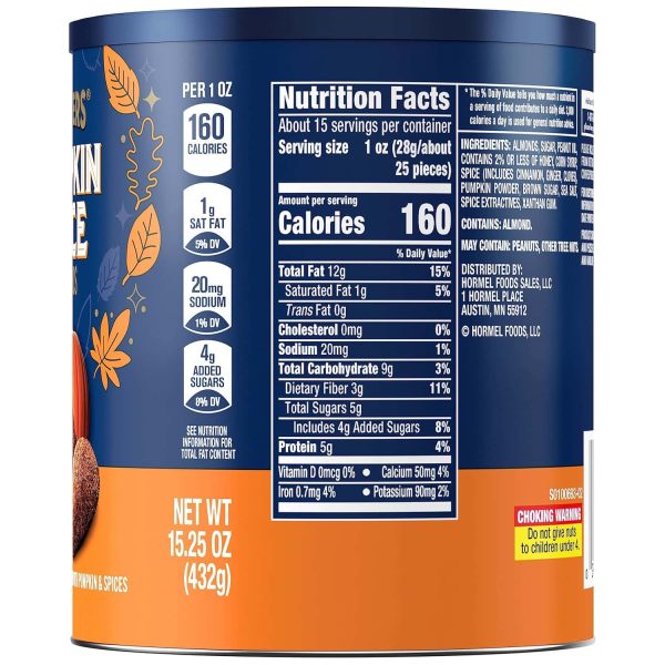 Planters Pumpkin Spice Almonds Seasonal Snacks 15oz - Image 2