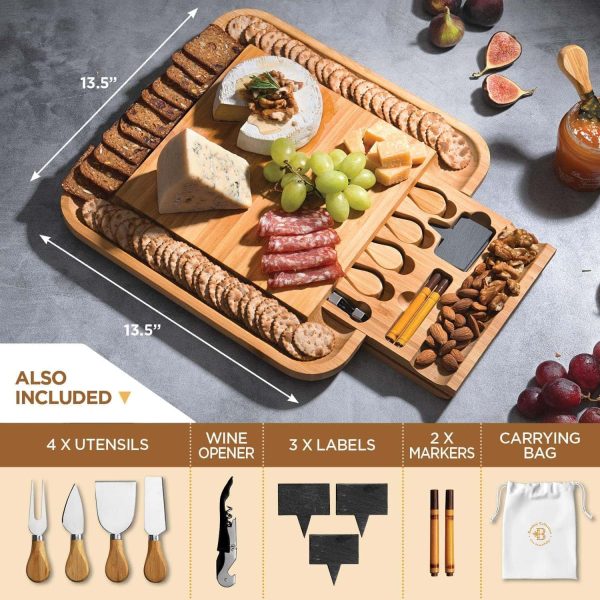 Bamboo Cheese Board Set: Housewarming, Wedding Gift - Image 3
