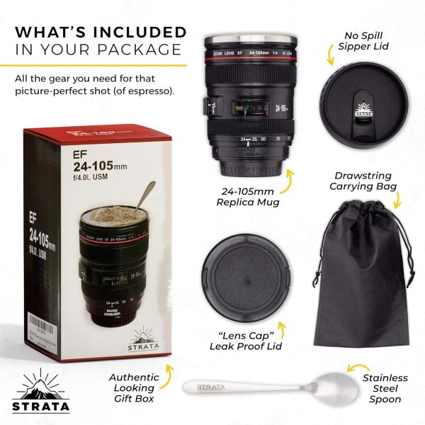 Camera Lens Coffee Mug Bundle Stainless Steel - Image 3