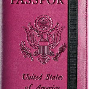 Purple Rfid Leather Passport Wallet Essentials