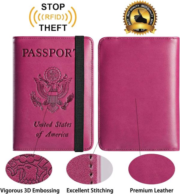 Purple Rfid Leather Passport Wallet Essentials - Image 3