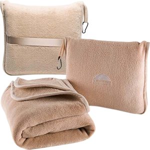 Bluehills Travel Blanket Pillow Beige Compact Essential