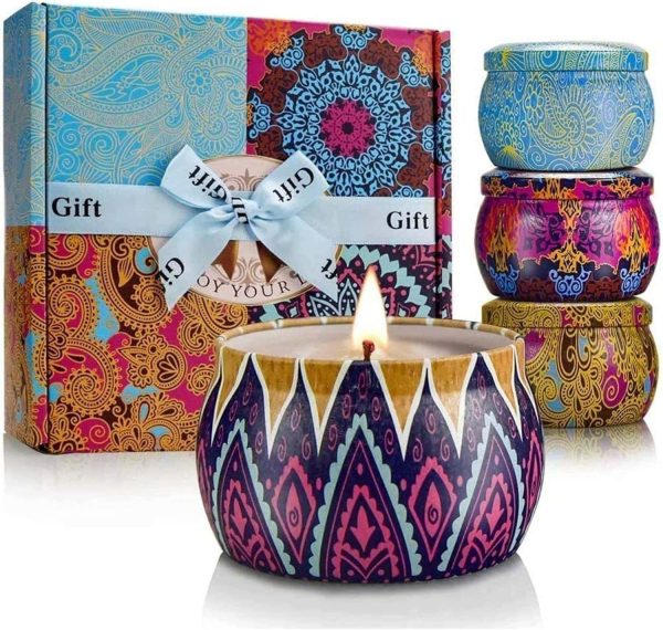 Aromatherapy Candle Set Stress Relief Gift 120h Burn