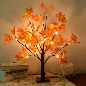 Lighted Fall Maple Tree Led Table Decor