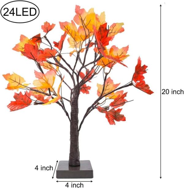 Lighted Fall Maple Tree Led Table Decor - Image 2