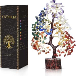 Yatskia Chakra Tree Crystal Healing Stones Gift Décor