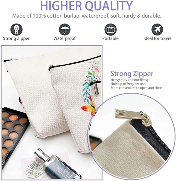 Nature Linen World Map Travel Makeup Bag - Image 2