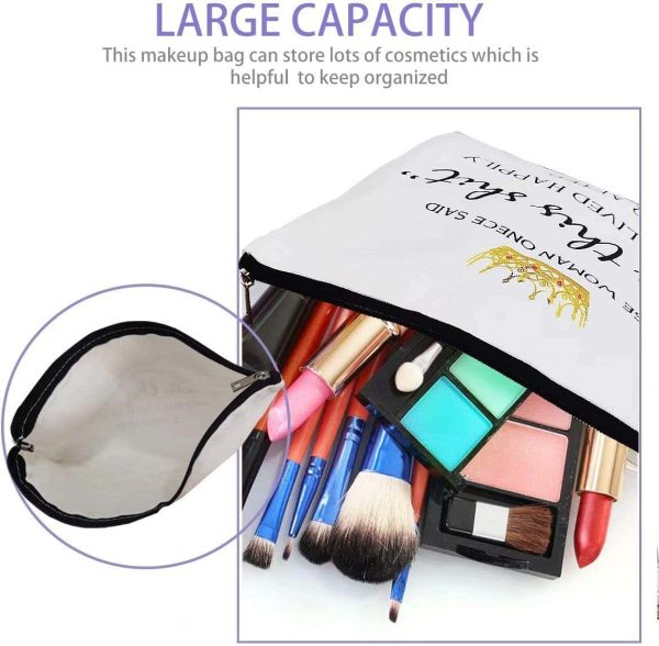 Nature Linen World Map Travel Makeup Bag - Image 3