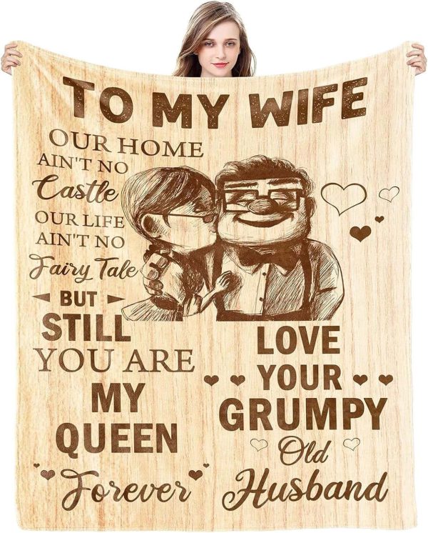 Censiher Romantic Wife Blanket Anniversary Gift
