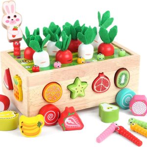 Montessori Wooden Toddlers Toys Shape Sorting Learning