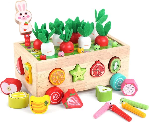 Montessori Wooden Toddlers Toys Shape Sorting Learning
