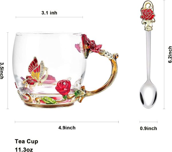 Oeago Enamel Glass Coffee Mug Mothers Day Gift - Image 3