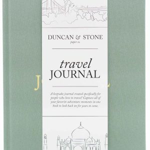 Sage Green Linen Travel Journal 110 Pages Elegant Trips