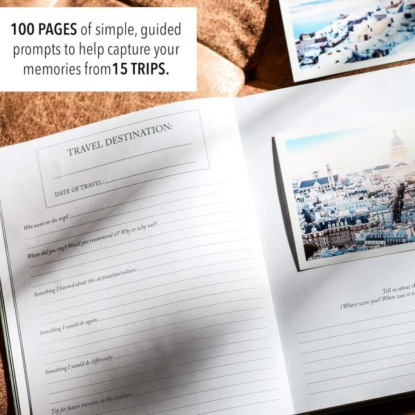 Sage Green Linen Travel Journal 110 Pages Elegant Trips - Image 3