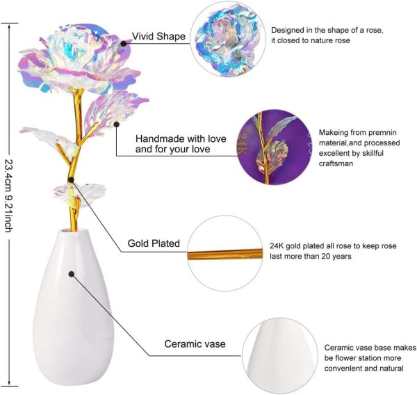 Mother's Day Gift: Artificial Rose With Vase - Image 3