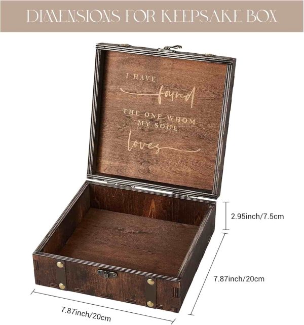 Aw Bridal Wedding Memory Box Wood Keepsake Gift - Image 3
