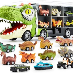 Joyin Dinosaur Truck & Pull Back Cars Set Toddler Gift