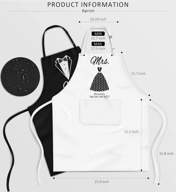 Couple Aprons Anniversary Bridal Wedding Gift Set - Image 3