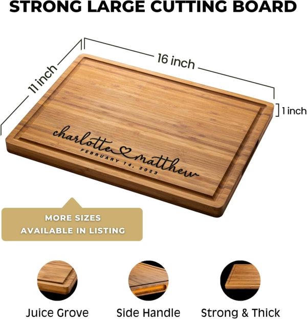 Engraved Wood Cutting Board - Personalized Romantic Gift - Image 3