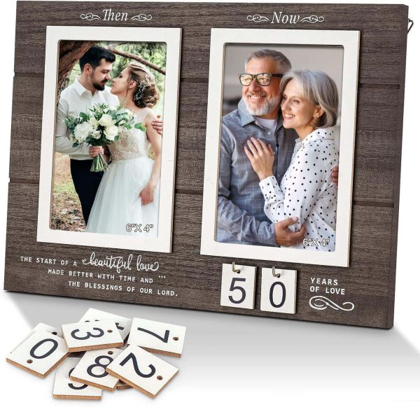 Anniversary Photo Frame Wood 4x6 Sentimental Gift