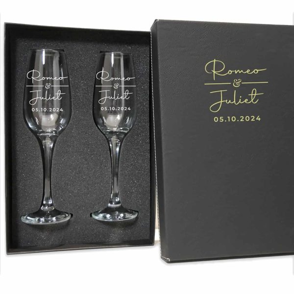 Personalized Wedding Champagne Flutes - Bride Groom Gift - Image 2