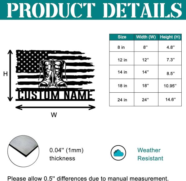Veteran Led Metal Sign Patriotic Decor - Image 3