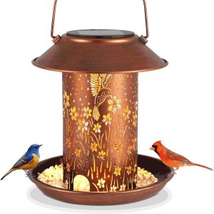Solar Hummingbird Lantern Outdoor Metal Decor