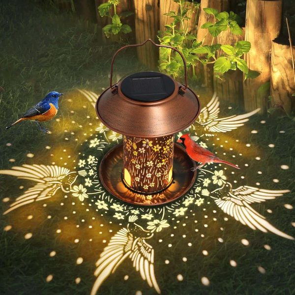 Solar Hummingbird Lantern Outdoor Metal Decor - Image 2