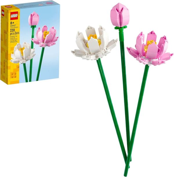 Lego Lotus Flower Toy: Kids Decorative Gift Display