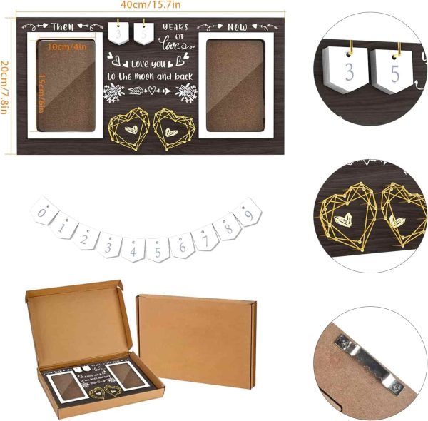 Anniversary Picture Frame Wedding Gift Wood Photo - Image 3