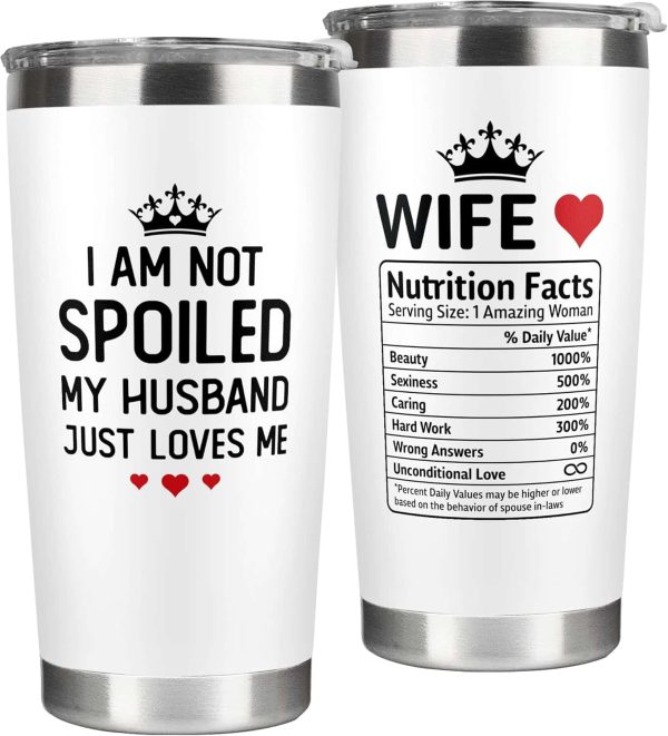 Romantic Wife Gift 20oz White Tumbler