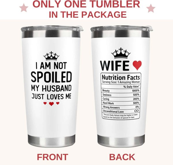 Romantic Wife Gift 20oz White Tumbler - Image 3