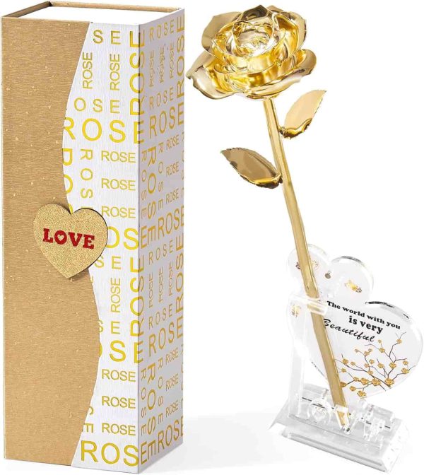 Gold Dipped Rose 24k Romantic Gift Women's Birthday