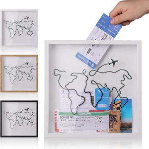 Travel Keepsake Shadow Box White 8x8